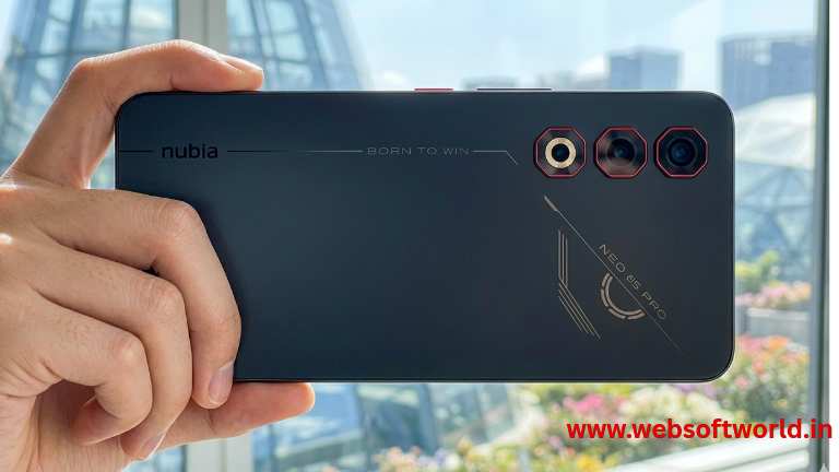 Nubia Neo 5 Pro Gaming Phone – 144Hz Display और 6210mAh Battery Nubia Neo 5 Pro 5G gaming phone का फ्रंट डिजाइन, जिसमें 144Hz OLED डिस्प्ले और प्रीमियम लुक दिख रहा है