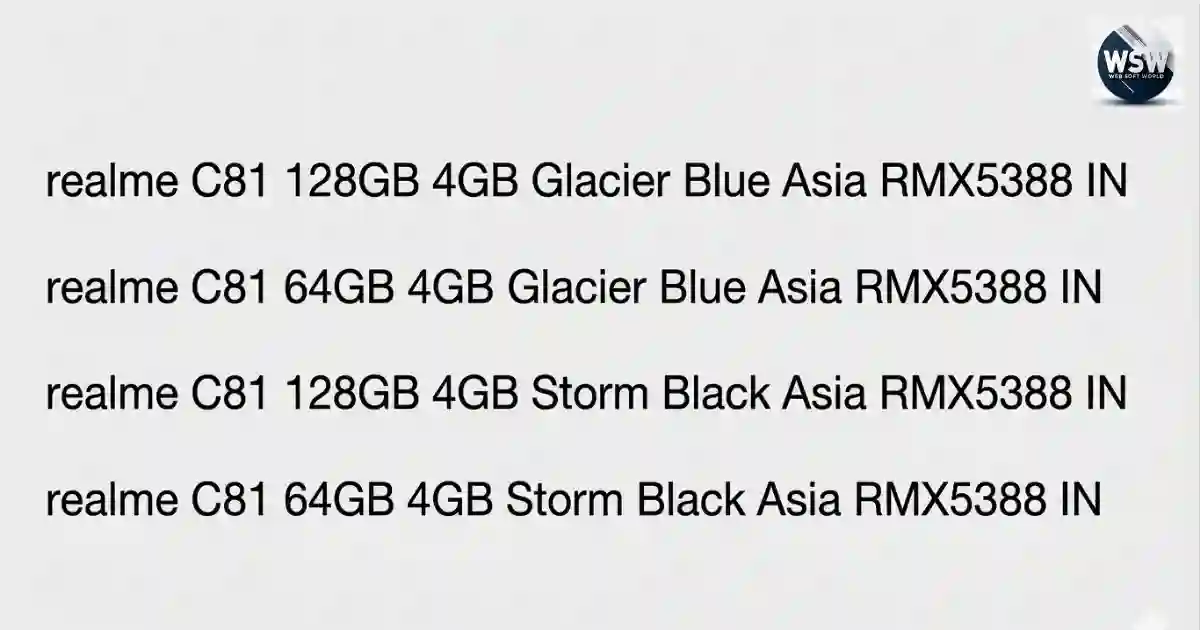 Realme c81 Specifications Leak Realme c81 Specifications Leak